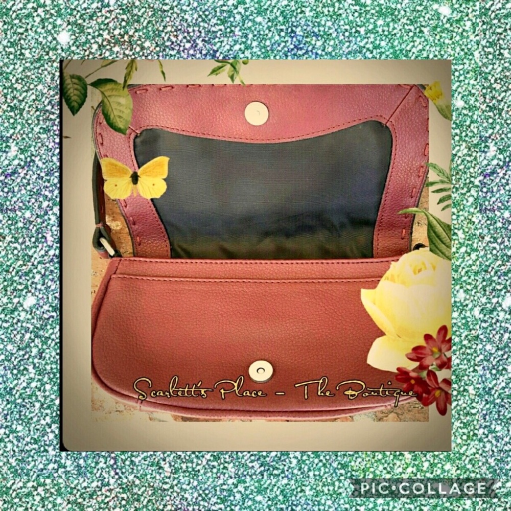Nine West Wine Mini Baguette Purse